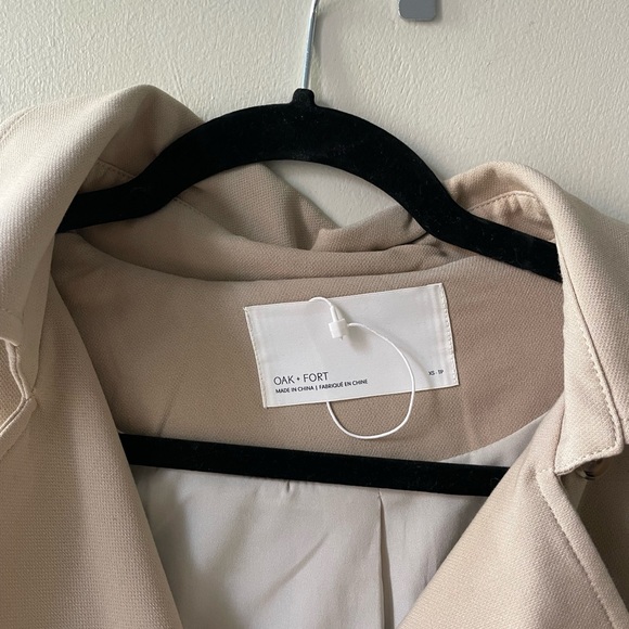 OAK + FORT Beige Oversized Trench Coat - Picture 5 of 6